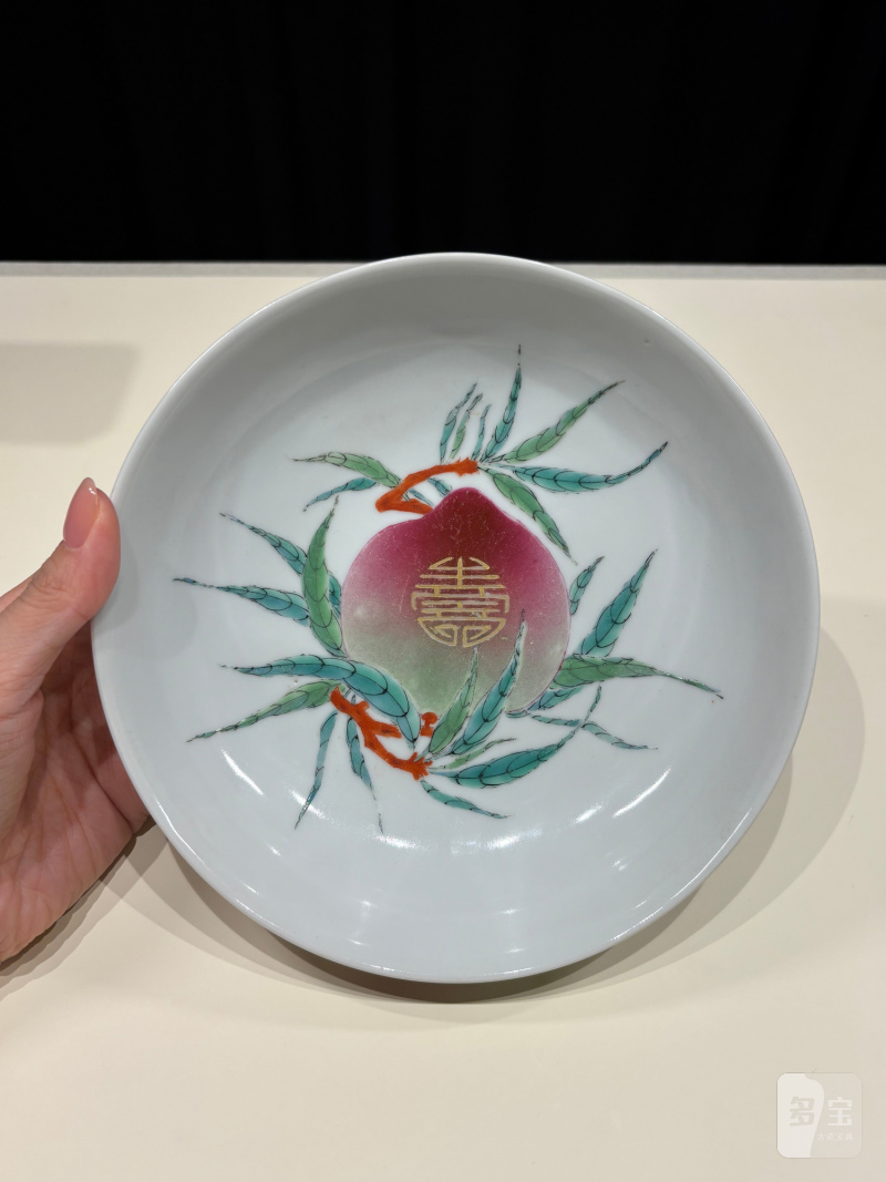 清光绪 粉彩寿桃纹盘一对 - 图13